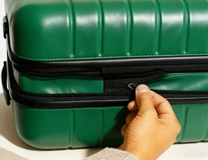 expandable leather suitcase