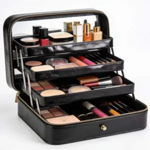 4 Tray leather makeup case