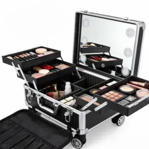 4 in 1 Rolling Makeup Organizer Case
