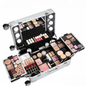 Aluminum Rolling Makeup Train Organizer Case