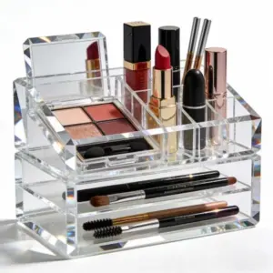 Dazzling acrylic makeup case