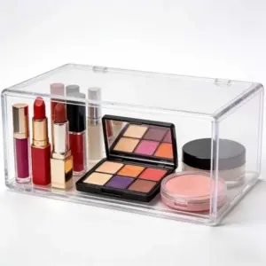 Desktop Plastic Rectangle clear makeup case