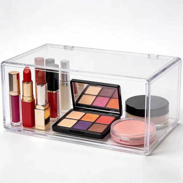 Desktop Plastic Rectangle clear makeup case