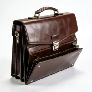 Expandable Leather Accented Briefcase
