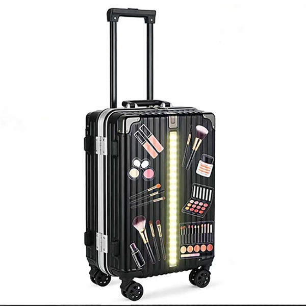 LED Lighted Makeup Rolling Trolley Case