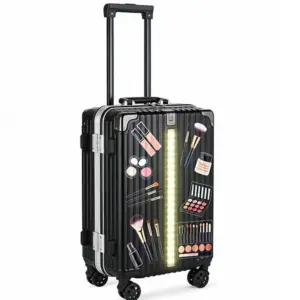 LED Lighted Makeup Rolling Trolley Case