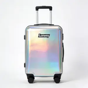 Logo Print Clear holographic luggage