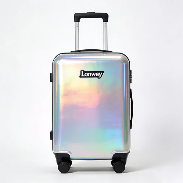 Logo Print Clear holographic luggage