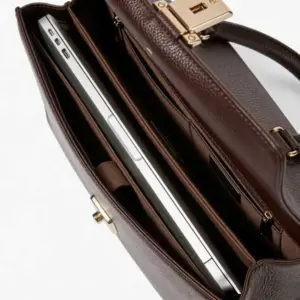 Luxury Leather Briefcase with Laptop Compartment