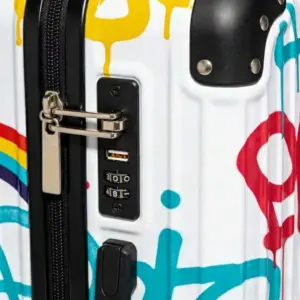 Modern Graffiti Style Suitcase with a Lock
