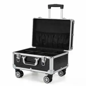PU Leather Rolling Makeup Train Case