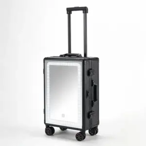 Professional LED Mirror Makeup Rolling Case