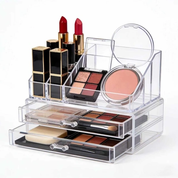Retractable plastic makeup box