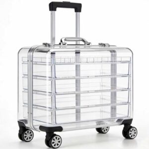 Rolling Clear Cosmetic Organizer Case