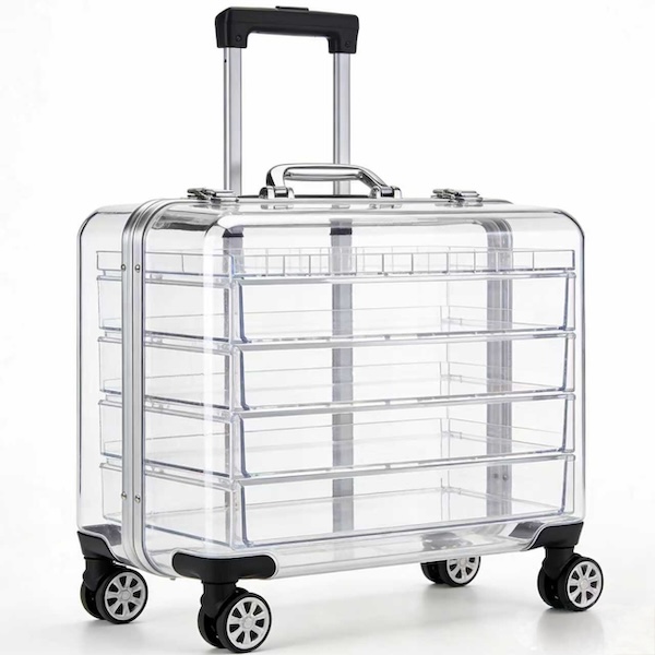 Rolling Clear Cosmetic Organizer Case