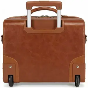 Rolling Leather Accent Briefcase