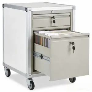 Rolling Lockable Office File Organizer Case