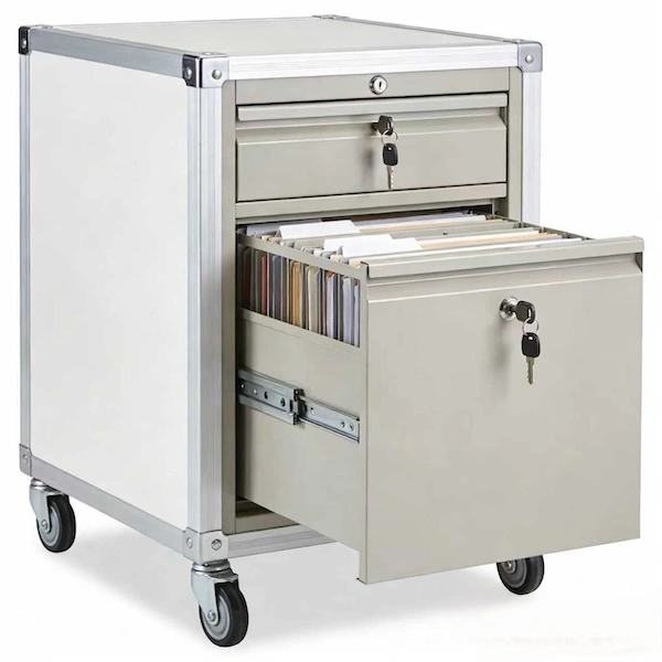 Rolling Lockable Office File Organizer Case