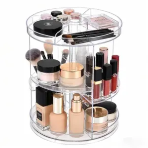 Transparent Rotating plastic makeup box