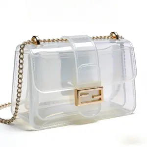 Women Fashion Luxury Meduim PVC Jelly Bag