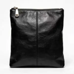 black leather bag