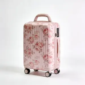 floral suitcase on wheels