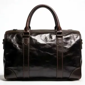 handle leather luggage bag