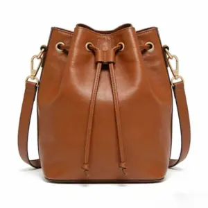 large leather bucket bag