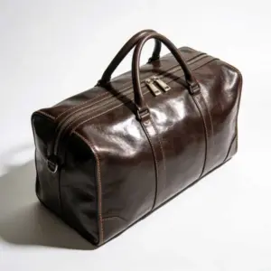 large leather luggage bag