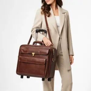 leather suitcase women