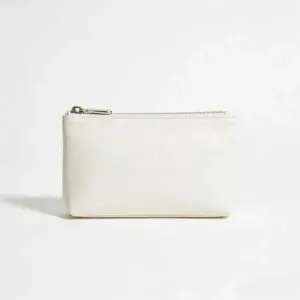 white leather bag