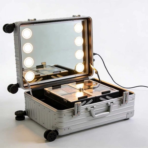 with Lights and Mirror makeup case set