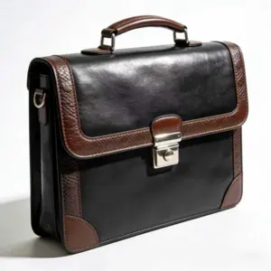 Premium Soft Leather-Trim Briefcase