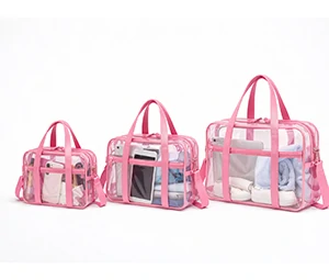 three transparent jelly bags